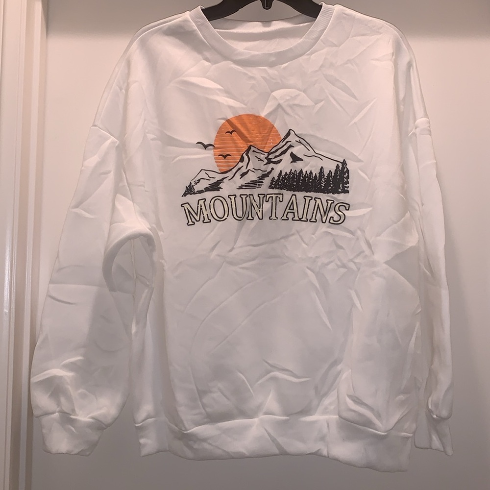 White “Mountains” Sweatshirt